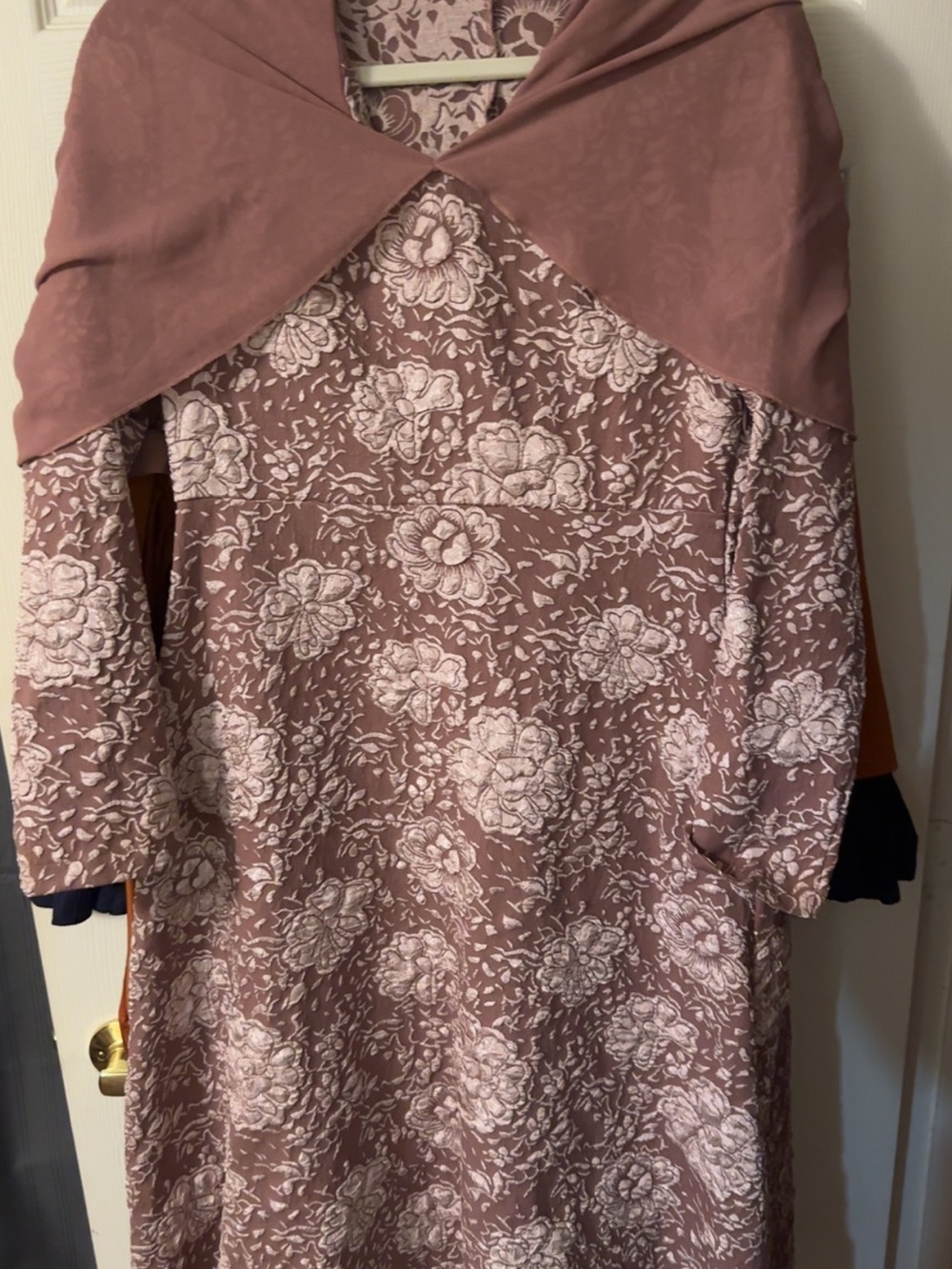 SHEIN Mauve Floral Maxi Dress with Pink Accents